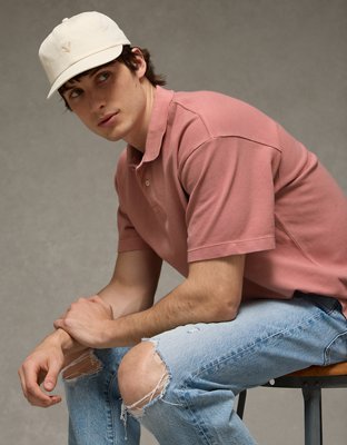 AE Boxy Pique Polo Shirt | American Eagle