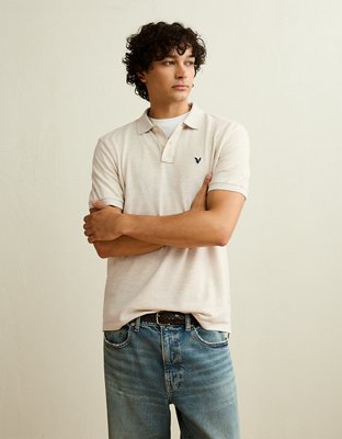 AE Standard Fit Logo Pique Polo Shirt