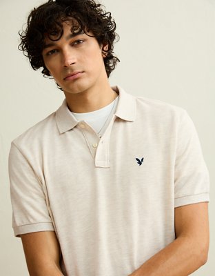 AE Standard Fit Logo Pique Polo Shirt