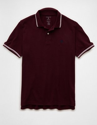 AE Logo Standard Fit Pique Polo Shirt | American Eagle