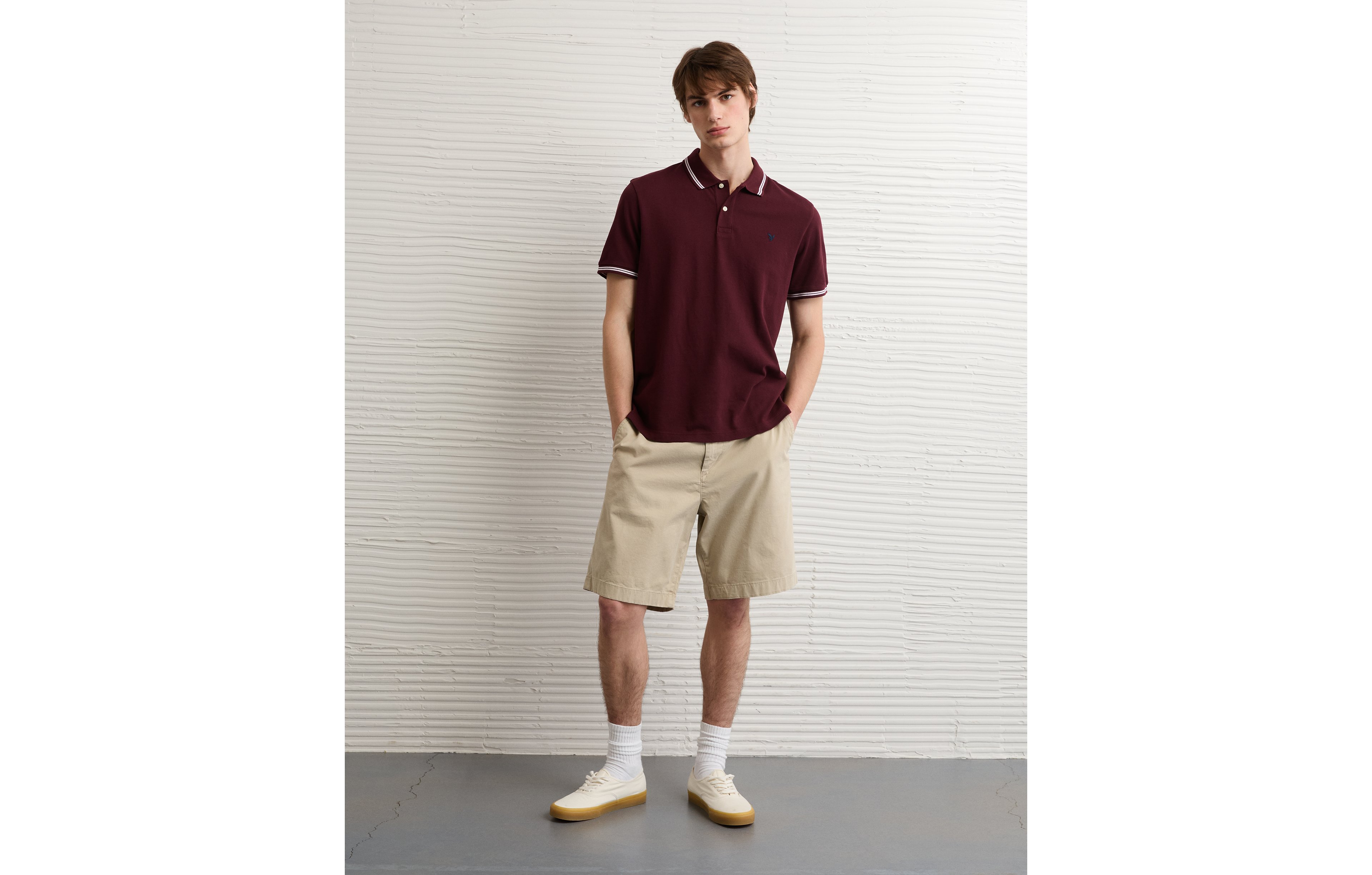 AE Standard Fit Logo Pique Polo Shirt