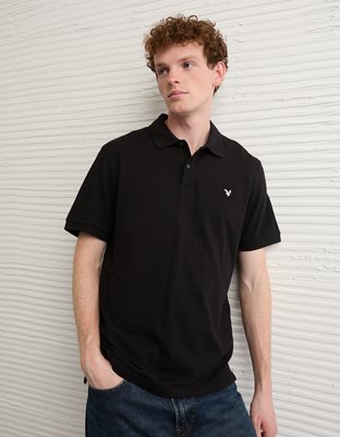 AE Logo Standard Fit Pique Polo Shirt