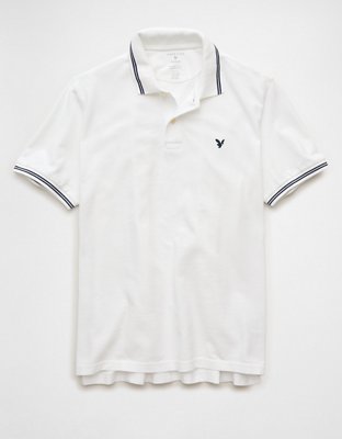 AE Standard Fit Logo Pique Polo Shirt Men's White XXL