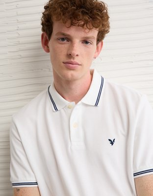 AE Logo Standard Fit Pique Polo Shirt from American Eagle - $19.46