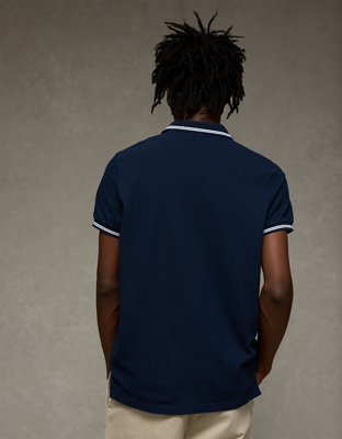 AE Slim Fit Logo Pique Polo Shirt | American Eagle