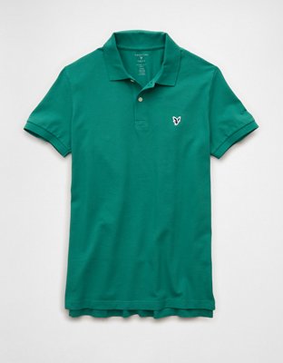 AE Slim Fit Logo Pique Polo Shirt | American Eagle