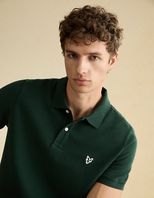 AE Slim Fit Logo Pique Polo Shirt
