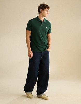 AE Slim Fit Logo Pique Polo Shirt