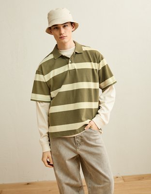 AE Boxy Fit Pique Polo Shirt