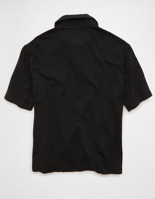 AE Boxy Johnny Collar Knit Polo Shirt