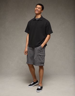 AE Boxy Johnny Collar Knit Polo Shirt