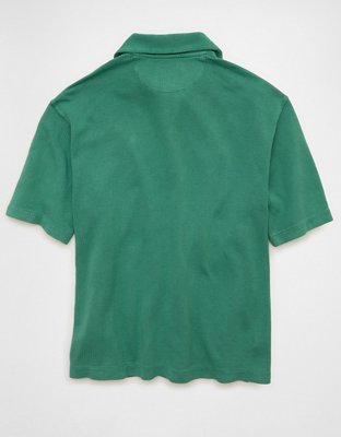 AE Boxy Johnny Collar Knit Polo Shirt