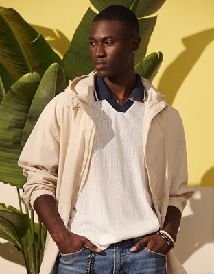AE Boxy Mesh Polo Shirt