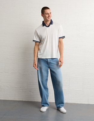 AE Boxy Mesh Polo Shirt