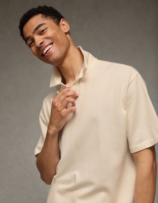AE Boxy Johnny Collar Knit Polo Shirt
