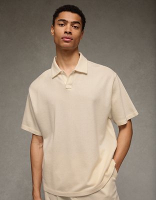 AE Boxy Johnny Collar Knit Polo Shirt