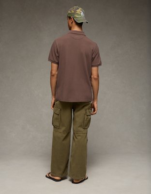 AE Standard Fit Lived-In Pique Polo Shirt