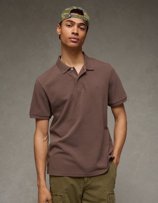AE Standard Fit Lived-In Pique Polo Shirt | American Eagle