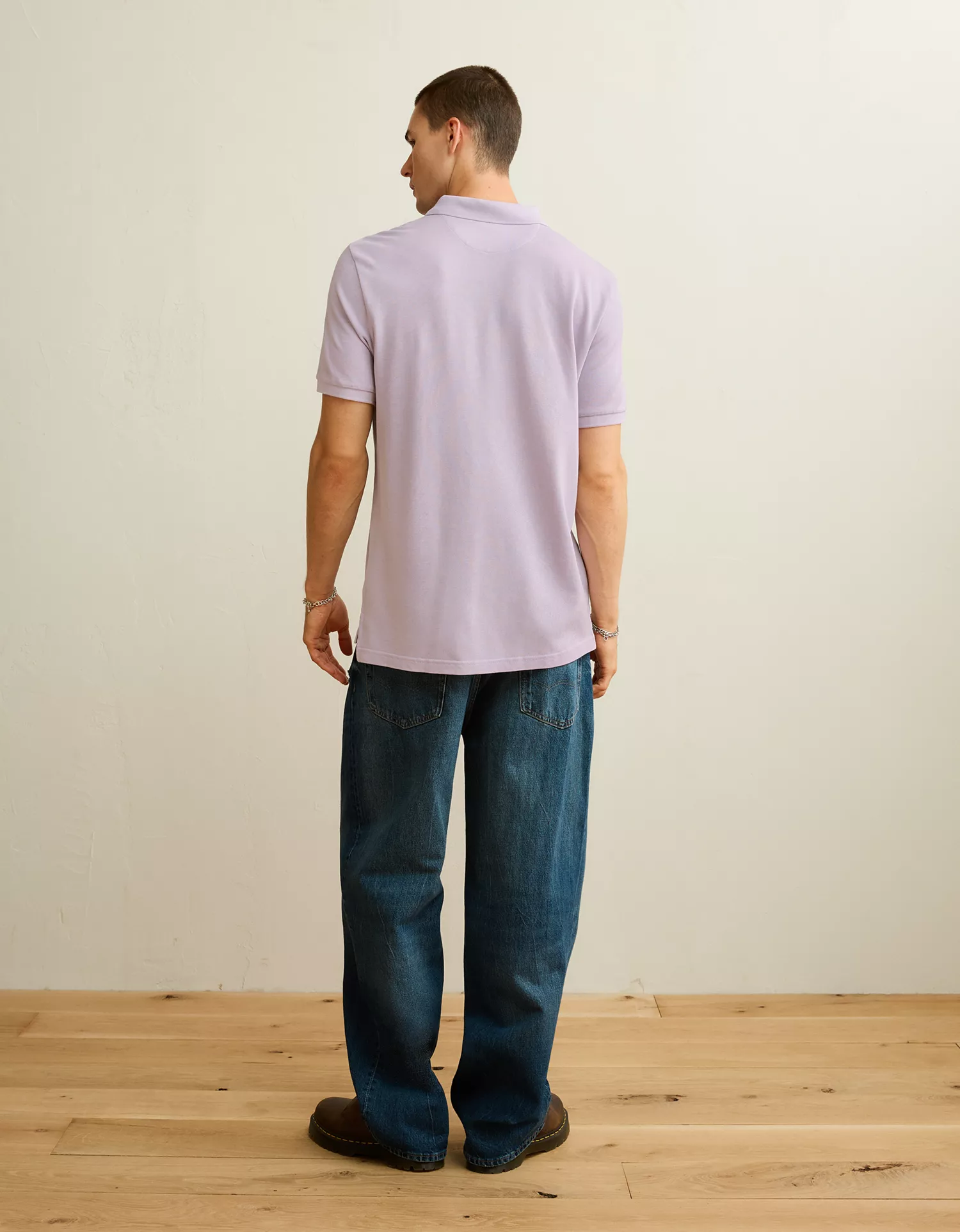 AE Standard Fit Lived-In Pique Polo Shirt - thumbnail 2