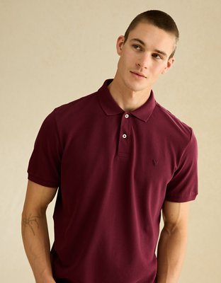 AE Standard Fit Lived-In Pique Polo Shirt
