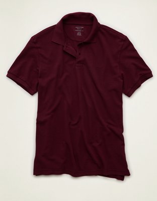 AE Standard Fit Lived-In Pique Polo Shirt