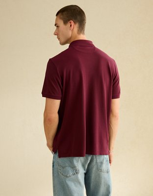 AE Standard Fit Lived-In Pique Polo Shirt