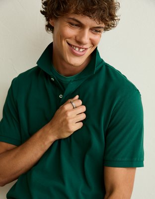 AE Standard Fit Lived-In Pique Polo Shirt