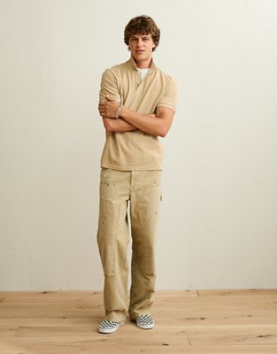 AE Standard Fit Lived-In Pique Polo Shirt