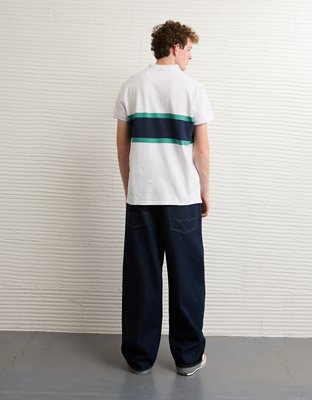 AE Slim Fit Stretch Striped Polo Shirt