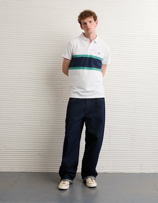 AE Slim Fit Stretch Striped Polo Shirt