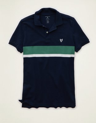 AE Slim Fit Logo Pique Polo Shirt | American Eagle