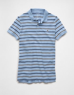 AE Slim Fit Stretch Striped Polo Shirt