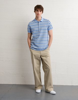 AE Slim Fit Stretch Striped Polo Shirt