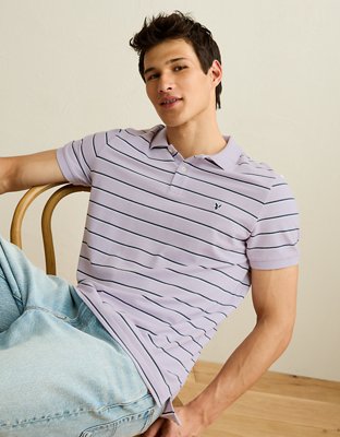 AE Slim Fit Logo Pique Polo Shirt