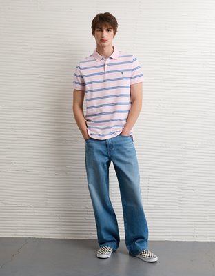 AE Slim Fit Stretch Striped Polo Shirt