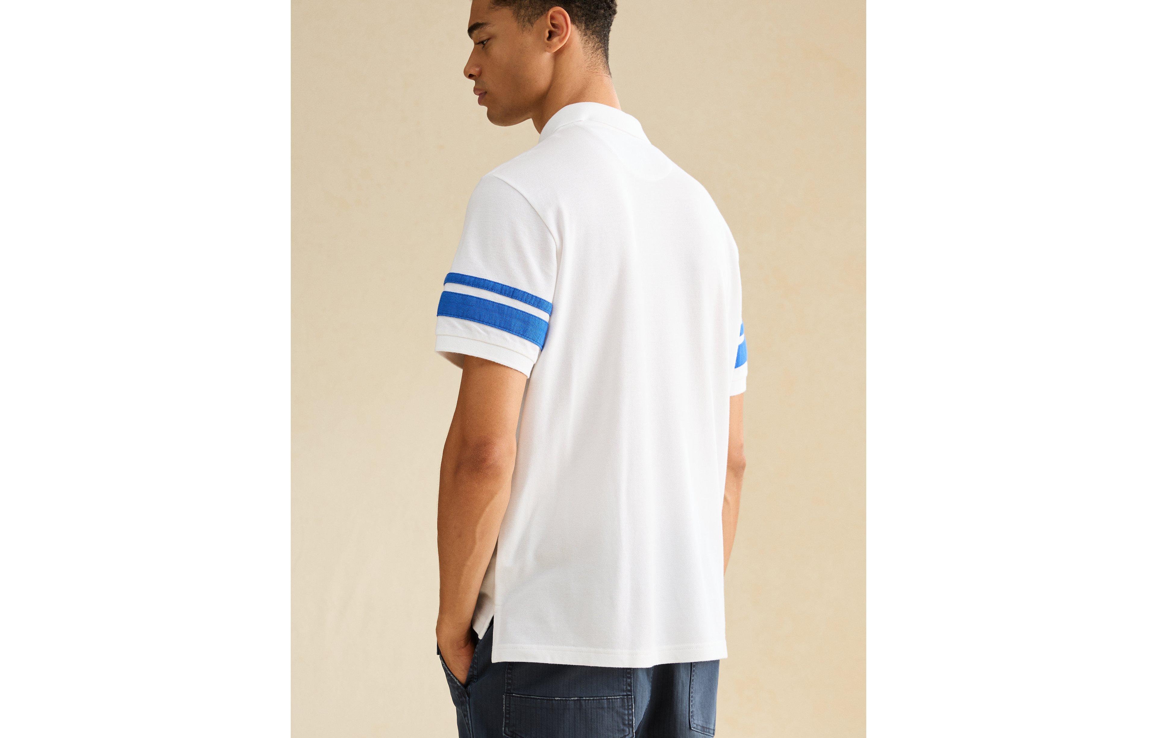 AE Standard Fit Applique Stripe Pique Polo Shirt