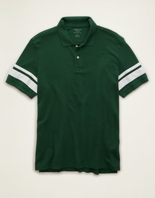 AE Standard Fit Applique Stripe Pique Polo Shirt