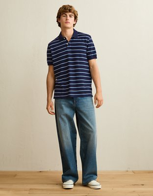 AE Standard Fit Lived-In Pique Polo Shirt