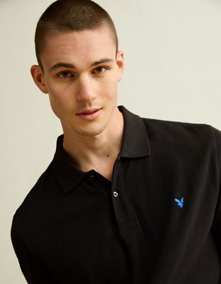AE Standard Fit Pop Logo Pique Polo Shirt