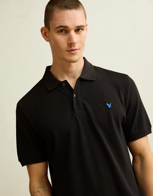 AE Standard Fit Pop Logo Pique Polo Shirt