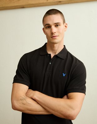 AE Standard Fit Pop Logo Pique Polo Shirt