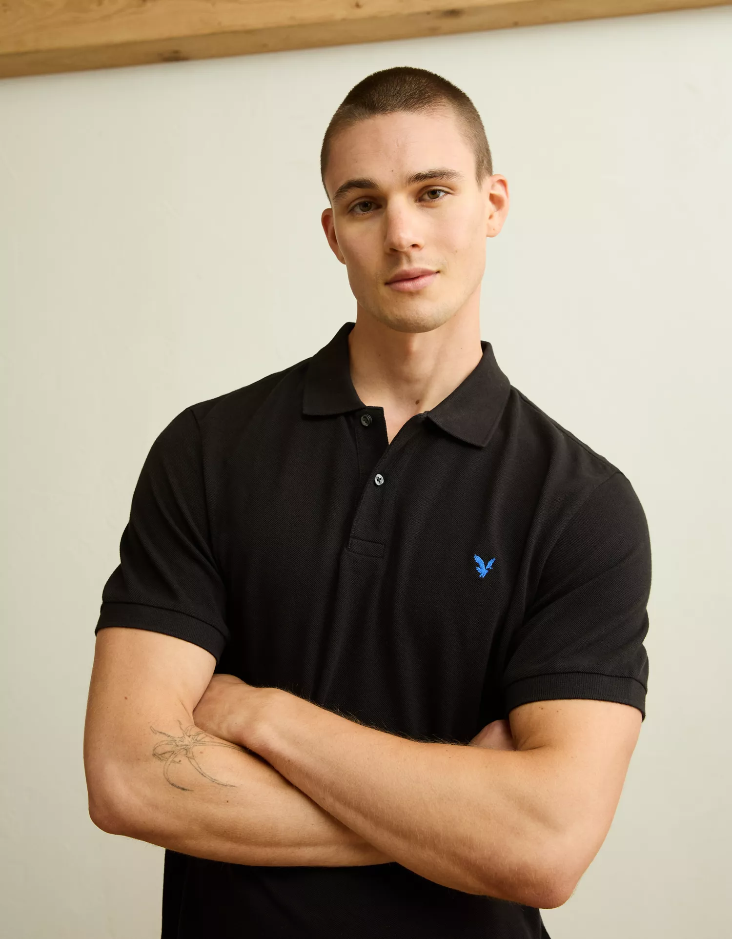 AE Standard Fit Pop Logo Pique Polo Shirt