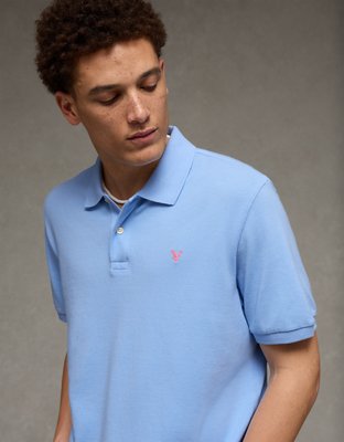AE Camisa Polo de Piqué de Fit Estándar con Logotipo Llamativo