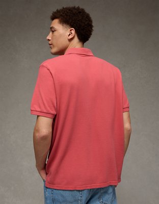 AE Pop Logo Standard Fit Pique Polo Shirt