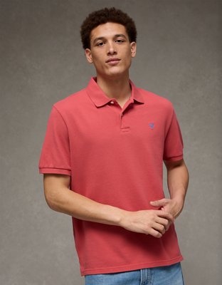 AE Pop Logo Standard Fit Pique Polo Shirt