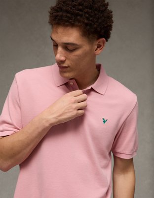 AE Pop Logo Standard Fit Pique Polo Shirt