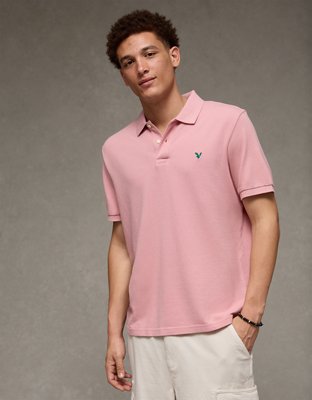 AE Pop Logo Standard Fit Pique Polo Shirt