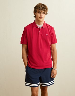 AE Standard Fit Pop Logo Pique Polo Shirt