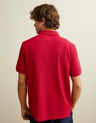 AE Standard Fit Pop Logo Pique Polo Shirt