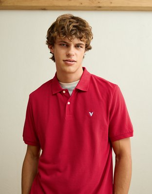 AE Standard Fit Pop Logo Pique Polo Shirt